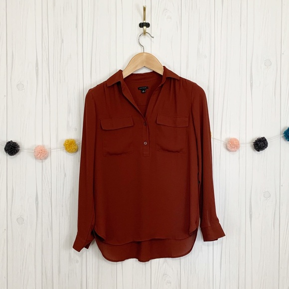 Ann Taylor Tops - Ann Taylor Women's Red Tunic Career Blouse Size S
